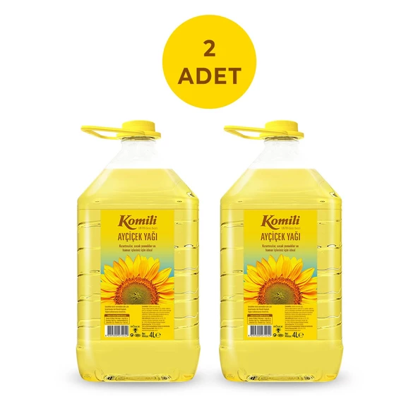 KOMİLİ AYÇİÇEK YAĞI 4 LT PET ( Dar Ağız) * 2 ADET - 2