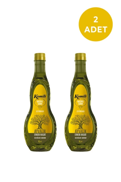 KOMİLİ AYVALIK ERKEN HASAT NATUREL SIZMA ZEYTİNYAĞI 1 lt *2 Adet