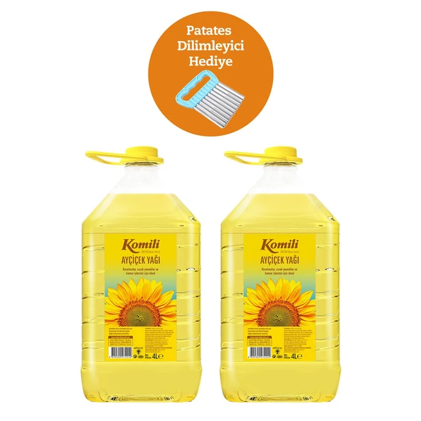 KOMİLİ AYÇİÇEK YAĞI 4 LT PET * 2 + Patates Dilimliyici Hediyeli - 2