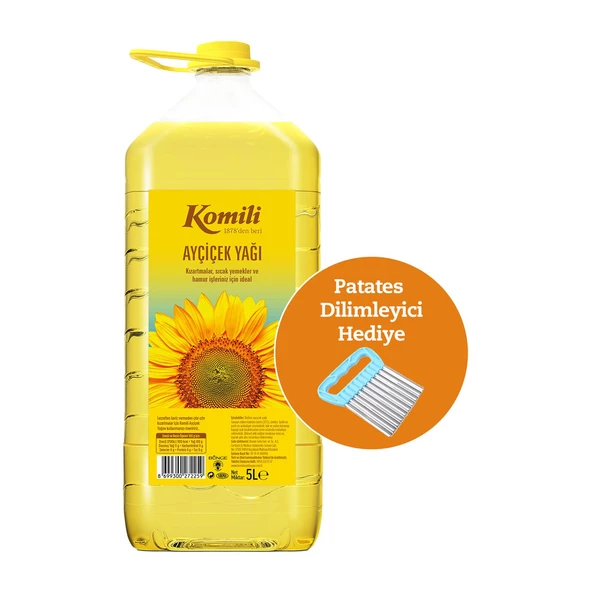 KOMİLİ AYÇİÇEK YAĞI 5 LT PET + Patates Dilimliyici Hediyeli - 2
