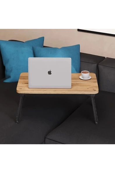 YILDIZ HOME DESİNG Laptop Sehpası,masası, Katlanabilir Yatak,koltuk Üstü,kahvaltı,bilgisayar Sehpası Atlantik Çam - Resim 4