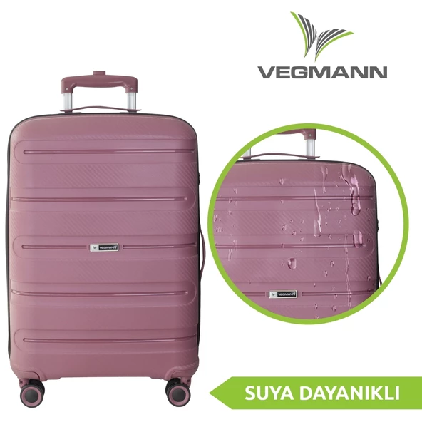 Vegmann Polipropilen (PP) Atlas Mürdüm 3lü Valiz Seti - Resim 5