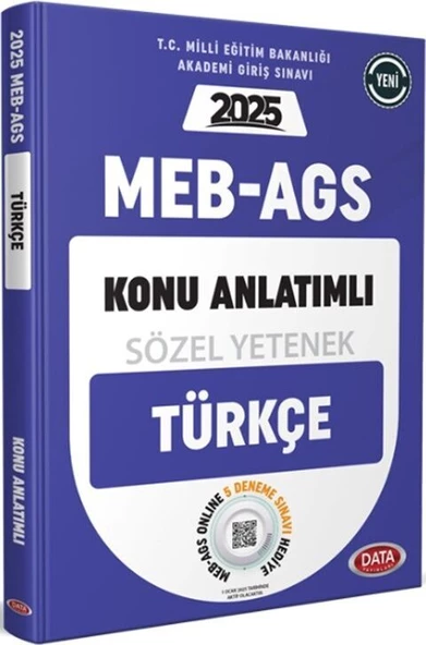 Data Yayınları 2025 MEB AGS Sözel Yetenek Türkçe Konu Anlatımlı