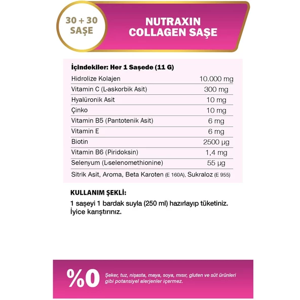 Nutraxin Collagen 10.000 Mg 60 Saşe - 3
