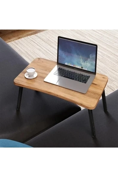 YILDIZ HOME DESİNG Laptop Sehpası,masası, Katlanabilir Yatak,koltuk Üstü,kahvaltı,bilgisayar Sehpası Atlantik Çam - Resim 3