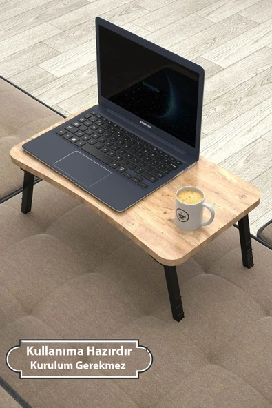 YILDIZ HOME DESİNG Laptop Sehpası,masası, Katlanabilir Yatak,koltuk Üstü,kahvaltı,bilgisayar Sehpası Atlantik Çam