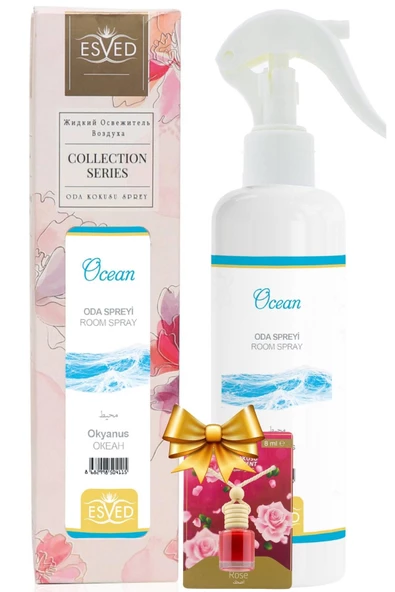 Okyanus Kokusu Sprey 400Ml. Gül Kokusu Araba Kokusu 8Ml. Hediyeli ürün görseli