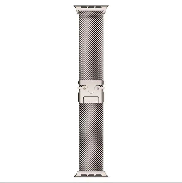 Apple Watch 42/44/45/49MM  Metal Zarif Tasarım Hasır Kordon