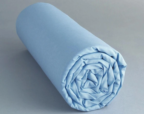 Maki Home Yüzde Yüz Pamuklu Açık Mavi 100x200+50x70 Tek Kişilik Lastikli Çarşaf Seti - Resim 3