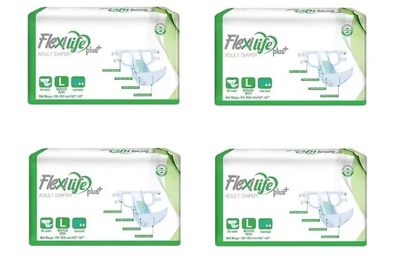 Flexi Life Plus Belbantlı Büyük Boy (L) Hasta Bezi 30'lu 4 Paket