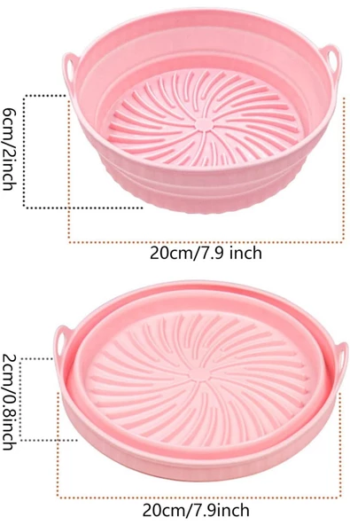 Katlanabilir Airfryer Pişirme Kabı Silikon Pişirme Seti 6 Litreye Kadar Tüm Cihazlara Uygun - 2