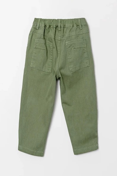 Çift Cepli Beli Lastikli Gabardin Erkek Çocuk Pantolon - 2