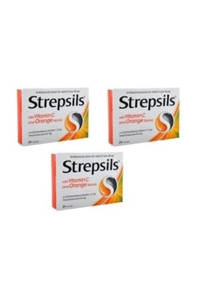 Strepsils_C Vitaminli Portakal Aromalı 24 Pastil-3 KUTU-SKT:07/2026 - 2