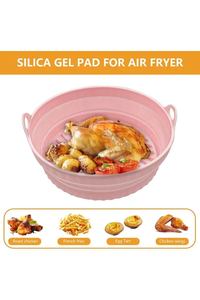 Katlanabilir Airfryer Pişirme Kabı Silikon Pişirme Seti 6 Litreye Kadar Tüm Cihazlara Uygun - 3