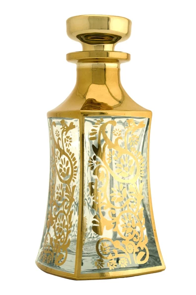 Parfüm Esans Cam Şişesi Gold Boş Esans Cam Şişesi Dekorotif Vitrin Şişesi 150 Ml. X009-150ML-1 ürün görseli