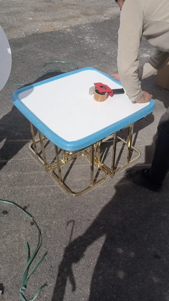 Özkan AVM Aksesuar Orta sehpa ve 4'lü Servis Sehpası Beyaz Renk - 2