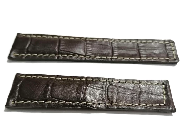 Tag-heuer Uyumlu  24-20 Beyaz Dikişli  KAHVERENGİ   Hakiki dana derisi  ( 22) - Resim 2