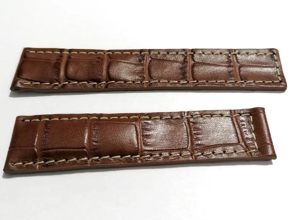 Tag-heuer Uyumlu  22-20 Beyaz Dikişli    Kahverengi   Hakiki dana derisi  (32) - Resim 4