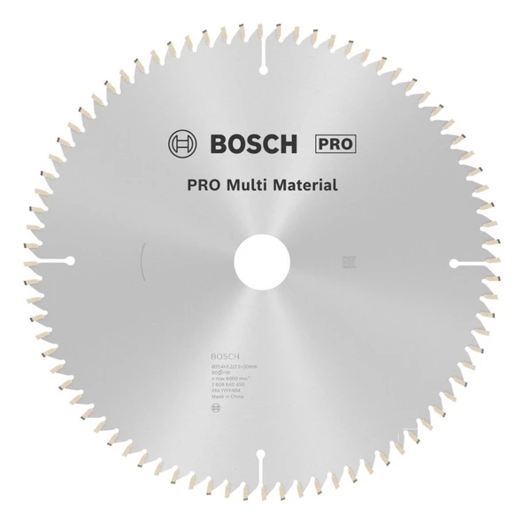 Bosch Multi Material 254x30 Mm 80 Diş Elmas Daire Testere Bıçağı 2608640450