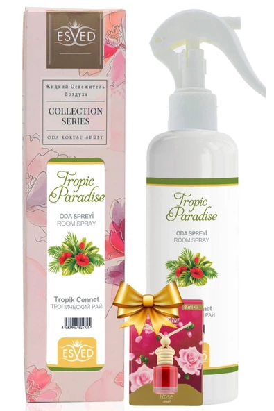 Tropik Cennet Kokusu Sprey 400Ml. Gül Araba Kokusu 8Ml. Hediyeli ürün görseli