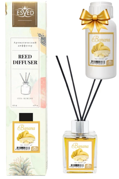 Muz Kokusu 100 Ml Çubuklu Oda Kokusu Yedek Dolum Şişesi Hediyeli ürün görseli