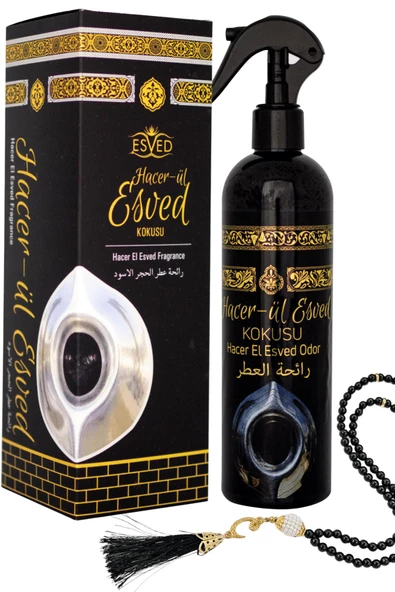 Hacerül Esved Kokusu 400 Ml Sprey Kabe Kokulu İnci Görünümlü Plastik Siyah Tesbih Hediyeli ürün görseli