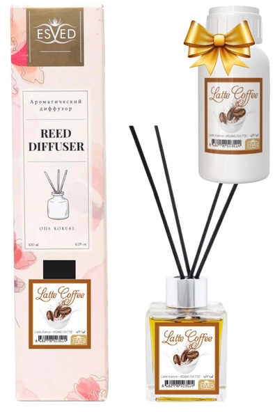 Latte Kahve Kokusu 100 Ml Çubuklu Oda Kokusu Yedek Dolum Şişesi Hediyeli