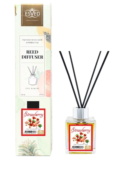 Çilek Kokusu 100 Ml Çubuklu Oda Kokusu Yedek Dolum Şişesi Hediyeli - Resim 2