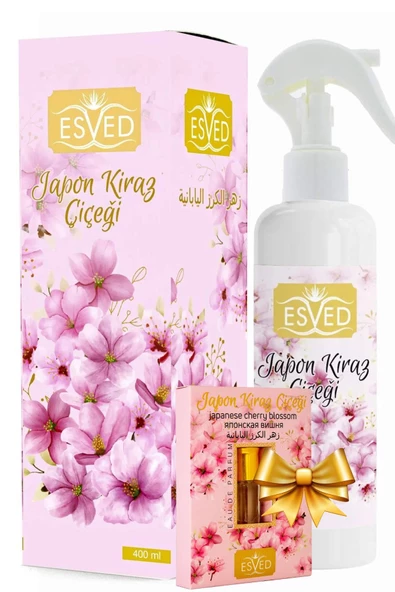 Japon Kiraz Çiçeği Kokusu Sprey 400 Ml. Japon Kiraz Çiçeği Kokusu Parfüm Esansı 3Ml. Hediyeli