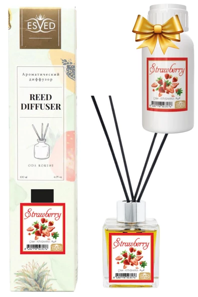 Çilek Kokusu 100 Ml Çubuklu Oda Kokusu Yedek Dolum Şişesi Hediyeli ürün görseli