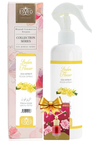 Ihlamur Çiçeği Kokusu Sprey 400Ml. Gül Kokusu Araba Kokusu 8Ml. Hediyeli