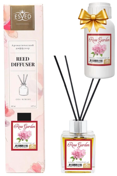 Gül Bahçesi Kokusu 100 Ml Çubuklu Oda Kokusu Yedek Dolum Şişesi Hediyeli