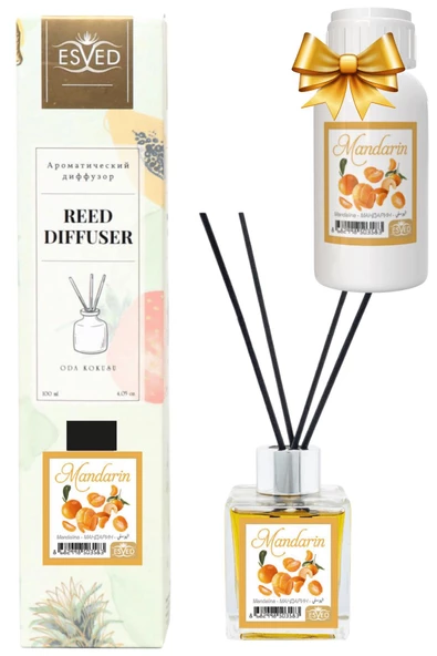 Mandalina Kokusu 100 Ml Çubuklu Oda Kokusu Yedek Dolum Şişesi Hediyeli