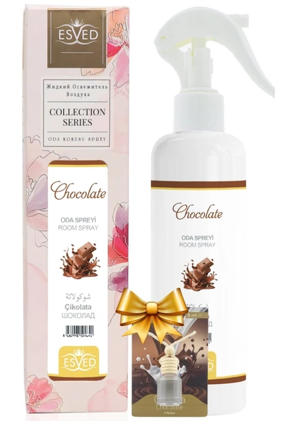 Çikolata Kokusu Sprey 400Ml. Çikolata Kokusu Araba Kokusu 8Ml. Hediyeli