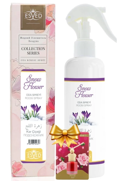 Kar Çiçeği Kokusu Sprey 400Ml. Gül Kokusu Araba Kokusu 8Ml. Hediyeli ürün görseli