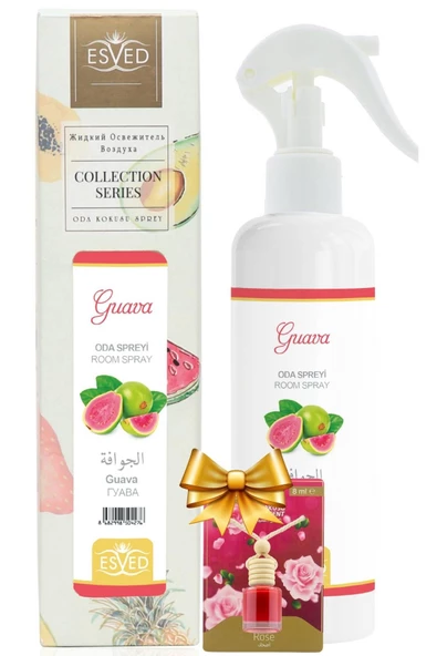 Guava Kokusu Sprey 400Ml. Gül Kokusu Araba Kokusu 8Ml. Hediyeli