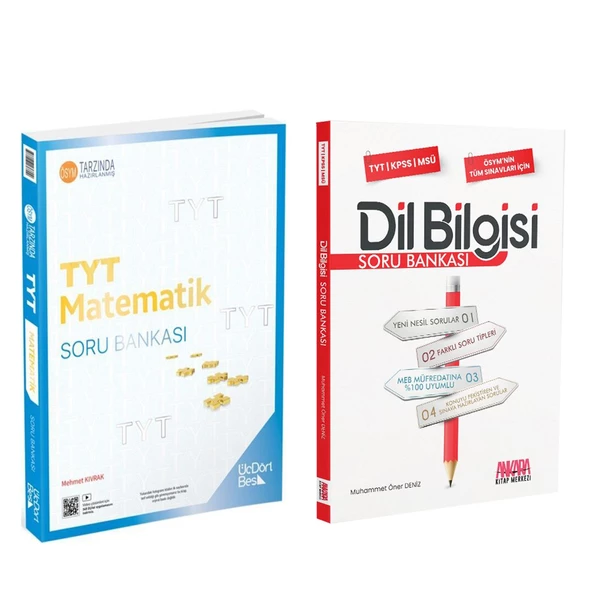 Üç Dört Beş TYT Matematik ve AKM Dil Bilgisi Soru Bankası Seti 2 Kitap
