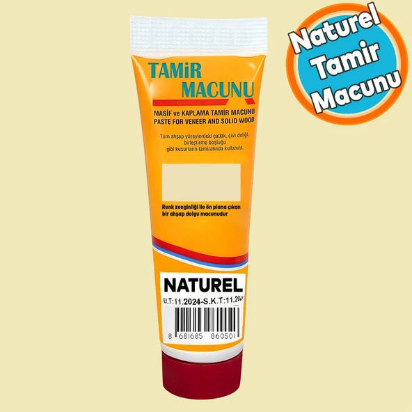 Tamir Macunu Ahşap Parke Mobilya Dolgu Çatlak Çizik Giderici 200 Gr Kullanıma Hazır Macun Naturel