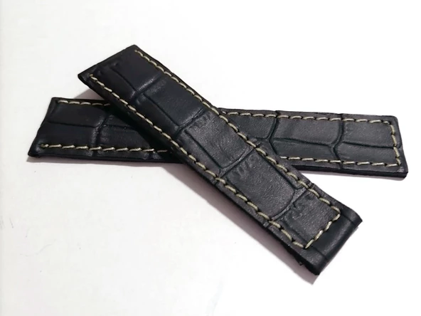 Tag-heuer Uyumlu  20-18  Beyaz Dikişli  Siyah Hakiki dana derisi ürün görseli