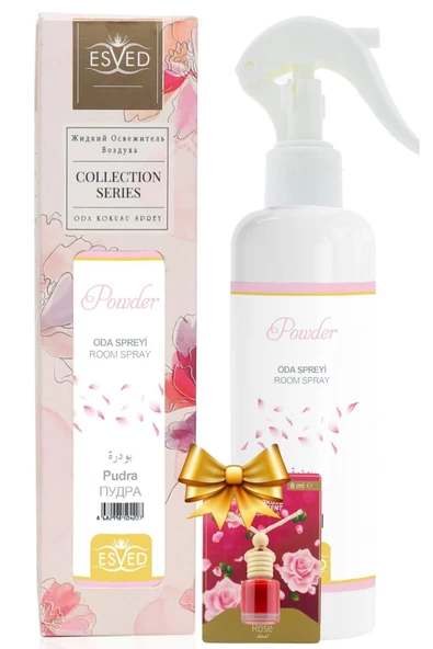 Pudra Kokusu Sprey 400Ml. Gül Kokusu Araba Kokusu 8Ml. Hediyeli ürün görseli