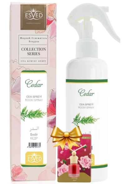 Sedir Kokusu Kokusu Sprey 400Ml. Gül Kokusu Araba Kokusu 8Ml. Hediyeli SKU-2828 ürün görseli