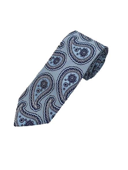 Brianze Mavi Lacivert Şal Desen Kravat - 2