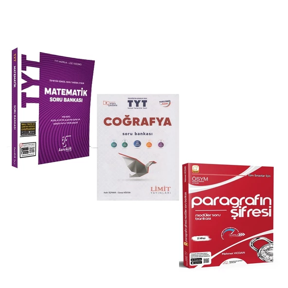 TYT Parağraf Coğrafya ve Matematik Soru Bankası 3 Kitap Set