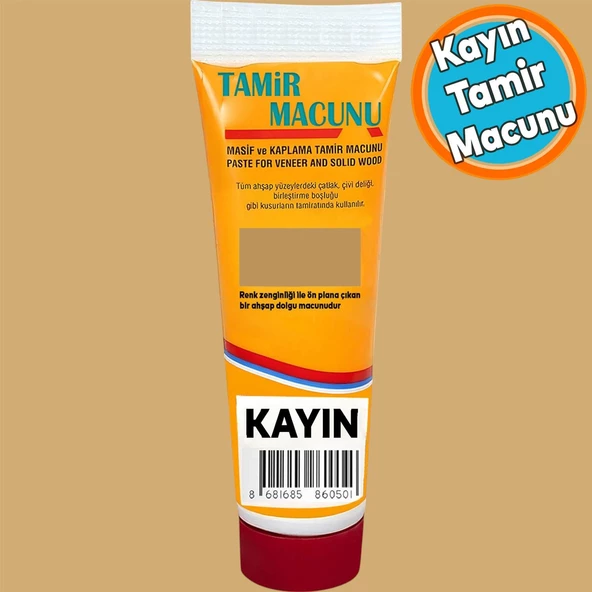 Tamir Macunu Ahşap Parke Mobilya Dolgu Çatlak Çizik Giderici 200 Gr Kullanıma Hazır Macun Kayın