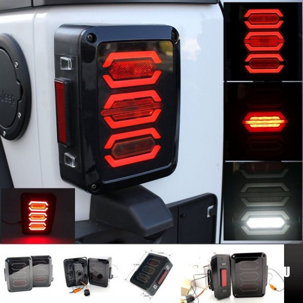 JEEP WRANGLER RUBİCON JK NOKTA LEDLİ FÜME STOP SETİ 2007-2017 - 4