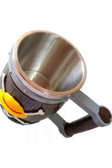 NETAVANTAJ One Piece İskelet Fıçı 3D Tasarım 3D Çelik Kupa Bardak Büyük - 3