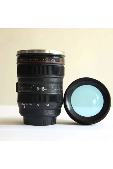 NETAVANTAJ Kamera Lens 3D Tasarım Paslanmaz Çelik Termos Kupa Bardak
