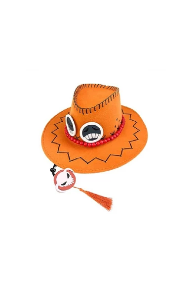 NETAVANTAJ One Piece Ace Anime Cosplay Turuncu Şapka Ace Şapka - 1