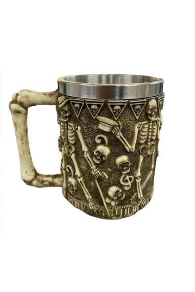 NETAVANTAJ Neşeli Kuru Kafa İskeletler Paslanmaz Çelik Kupa ürün görseli