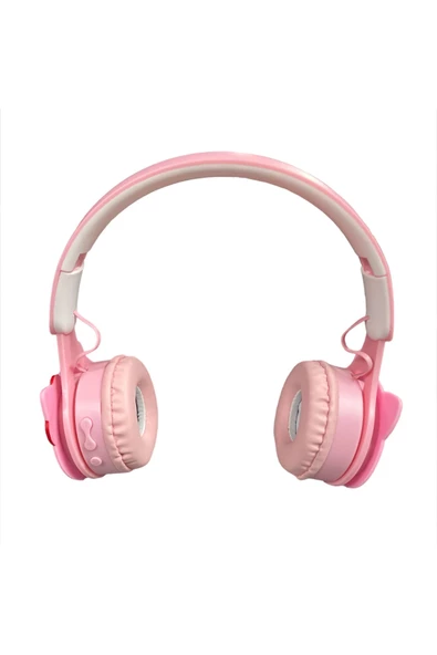 NETAVANTAJ Hello Kitty Kablosuz Bluetooth Katlanabilir Kulaküstü Kulaklık Pembe - 2